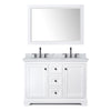 Custom image for White with Matte Black Trim / White Carrara Marble / 46