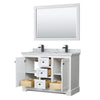 Custom image for White with Matte Black Trim / White Carrara Marble / 46
