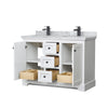Custom image for White with Matte Black Trim / White Carrara Marble / No Mirror
