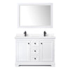 Custom image for White with Matte Black Trim / White Cultured Marble / 46