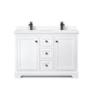 Custom image for White with Matte Black Trim / White Cultured Marble / No Mirror