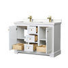 Custom image for White with Brushed Gold Trim / Carrara Cultured Marble / No Mirror