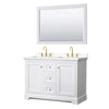 Custom image for White with Brushed Gold Trim / Carrara Cultured Marble / 46