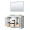 Custom image for White with Brushed Gold Trim / White Carrara Marble / 46