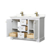 Custom image for White with Brushed Gold Trim / Giotto Quartz / No Mirror