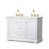 Custom image for White with Brushed Gold Trim / Giotto Quartz / No Mirror