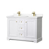 Custom image for White with Brushed Gold Trim / White Cultured Marble / No Mirror