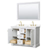 Custom image for White with Brushed Gold Trim / White Cultured Marble / 46