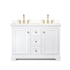 Custom image for White with Brushed Gold Trim / White Quartz / No Mirror