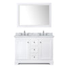 Custom image for White with Polished Chrome Trim / White Carrara Marble / 46