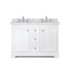 Custom image for White with Polished Chrome Trim / White Carrara Marble / No Mirror