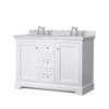 Custom image for White with Polished Chrome Trim / White Carrara Marble / No Mirror
