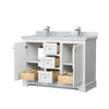 Custom image for White with Polished Chrome Trim / White Carrara Marble / No Mirror