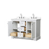 Custom image for White with Polished Chrome Trim / White Cultured Marble / No Mirror