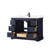 Custom image for Dark Blue with Matte Black Trim / Carrara Cultured Marble / No Mirror