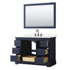 Custom image for Dark Blue with Matte Black Trim / Carrara Cultured Marble / 46