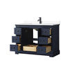 Custom image for Dark Blue with Matte Black Trim / White Cultured Marble / No Mirror