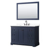 Custom image for Dark Blue with Matte Black Trim / White Cultured Marble / 46