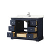 Custom image for Dark Blue with Polished Chrome Trim / Carrara Cultured Marble / No Mirror