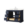Custom image for Dark Blue with Polished Chrome Trim / Carrara Cultured Marble / No Mirror