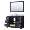 Custom image for Dark Blue with Polished Chrome Trim / White Carrara Marble / 46