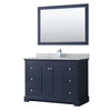 Custom image for Dark Blue with Polished Chrome Trim / White Carrara Marble / 46