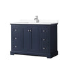 Custom image for Dark Blue with Polished Chrome Trim / White Cultured Marble / No Mirror