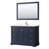 Custom image for Dark Blue with Brushed Gold Trim / Carrara Cultured Marble / 46