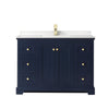Custom image for Dark Blue with Brushed Gold Trim / Carrara Cultured Marble / No Mirror