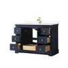 Custom image for Dark Blue with Brushed Gold Trim / White Cultured Marble / No Mirror