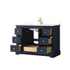 Custom image for Dark Blue with Brushed Gold Trim / White Quartz / No Mirror