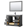 Custom image for Dark Gray with Matte Black Trim / White Cultured Marble / 46