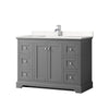 Custom image for Dark Gray with Polished Chrome Trim / Carrara Cultured Marble / No Mirror