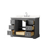 Custom image for Dark Gray with Polished Chrome Trim / Carrara Cultured Marble / No Mirror