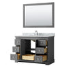 Custom image for Dark Gray with Polished Chrome Trim / White Carrara Marble / 46