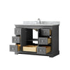 Custom image for Dark Gray with Polished Chrome Trim / White Carrara Marble / No Mirror