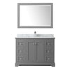 Custom image for Dark Gray with Polished Chrome Trim / White Carrara Marble / 46