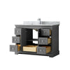 Custom image for Dark Gray with Polished Chrome Trim / White Carrara Marble / No Mirror