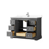 Custom image for Dark Gray with Polished Chrome Trim / White Cultured Marble / No Mirror