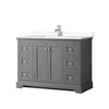 Custom image for Dark Gray with Polished Chrome Trim / White Cultured Marble / No Mirror