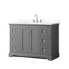 Custom image for Dark Gray with Polished Chrome Trim / White Cultured Marble / No Mirror