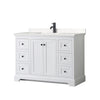 Custom image for White with Matte Black Trim / Carrara Cultured Marble / No Mirror