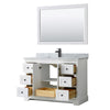 Custom image for White with Matte Black Trim / White Carrara Marble / 46