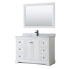 Custom image for White with Matte Black Trim / White Carrara Marble / 46
