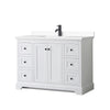 Custom image for White with Matte Black Trim / White Cultured Marble / No Mirror