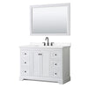 Custom image for White with Matte Black Trim / White Cultured Marble / 46