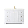 Custom image for White with Brushed Gold Trim / Giotto Quartz / No Mirror