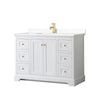 Custom image for White with Brushed Gold Trim / Giotto Quartz / No Mirror
