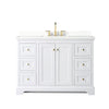 Custom image for White with Brushed Gold Trim / Giotto Quartz / No Mirror