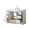 Custom image for White with Brushed Gold Trim / Giotto Quartz / No Mirror